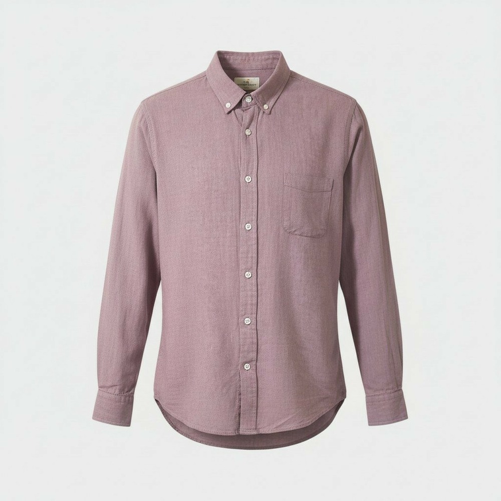Marine Layer Mens Small Button Down Shirt Long Sleeve Red Twill Cotton